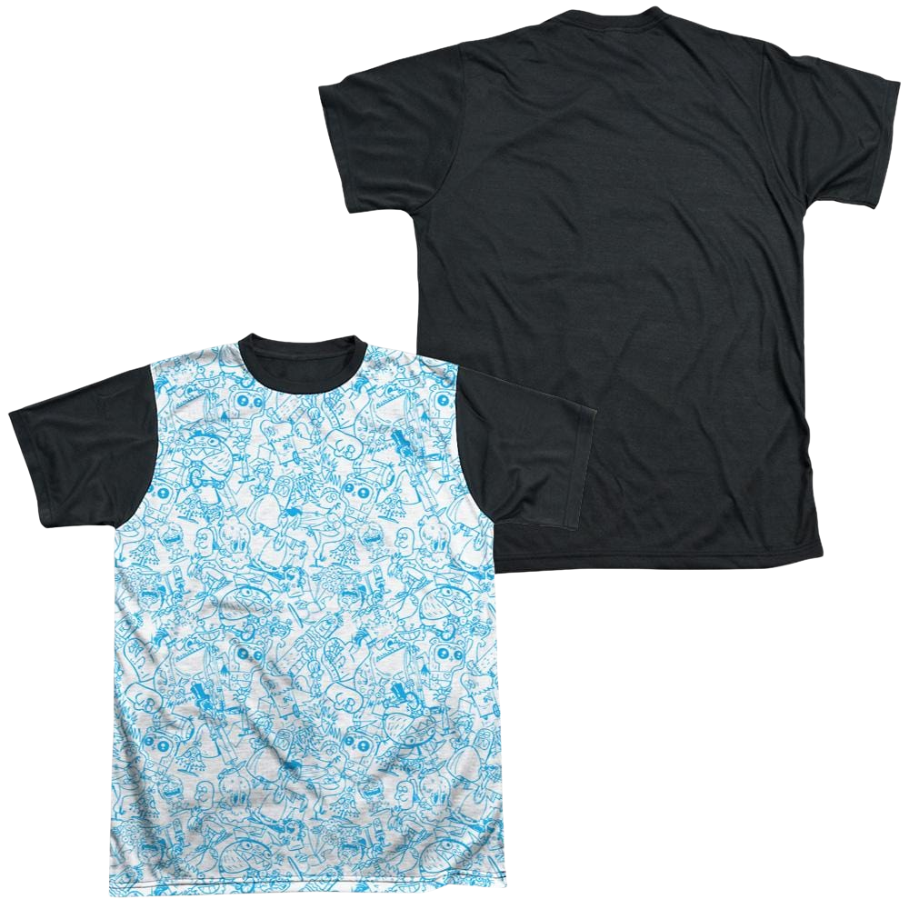 Foster's Home for Imaginary Friends Character Sketches - Men's Black Back T-Shirt Men's Black Back T-Shirt Foster's Home for Imaginary Friends   