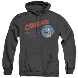 Courage the Cowardly Dog Courage Logo - Heather Pullover Hoodie Heather Pullover Hoodie Courage the Cowardly Dog   