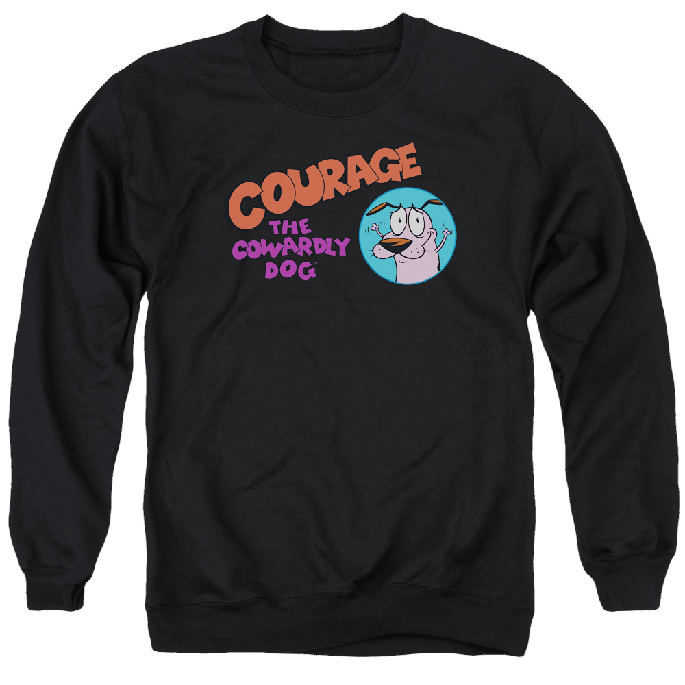 Courage The Cowardly Dog Courage Logo - Men's Crewneck Sweatshirt Men's Crewneck Sweatshirt Courage the Cowardly Dog   