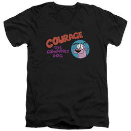 Courage The Cowardly Dog Courage Logo - Men's V-Neck T-Shirt Men's V-Neck T-Shirt Courage the Cowardly Dog   