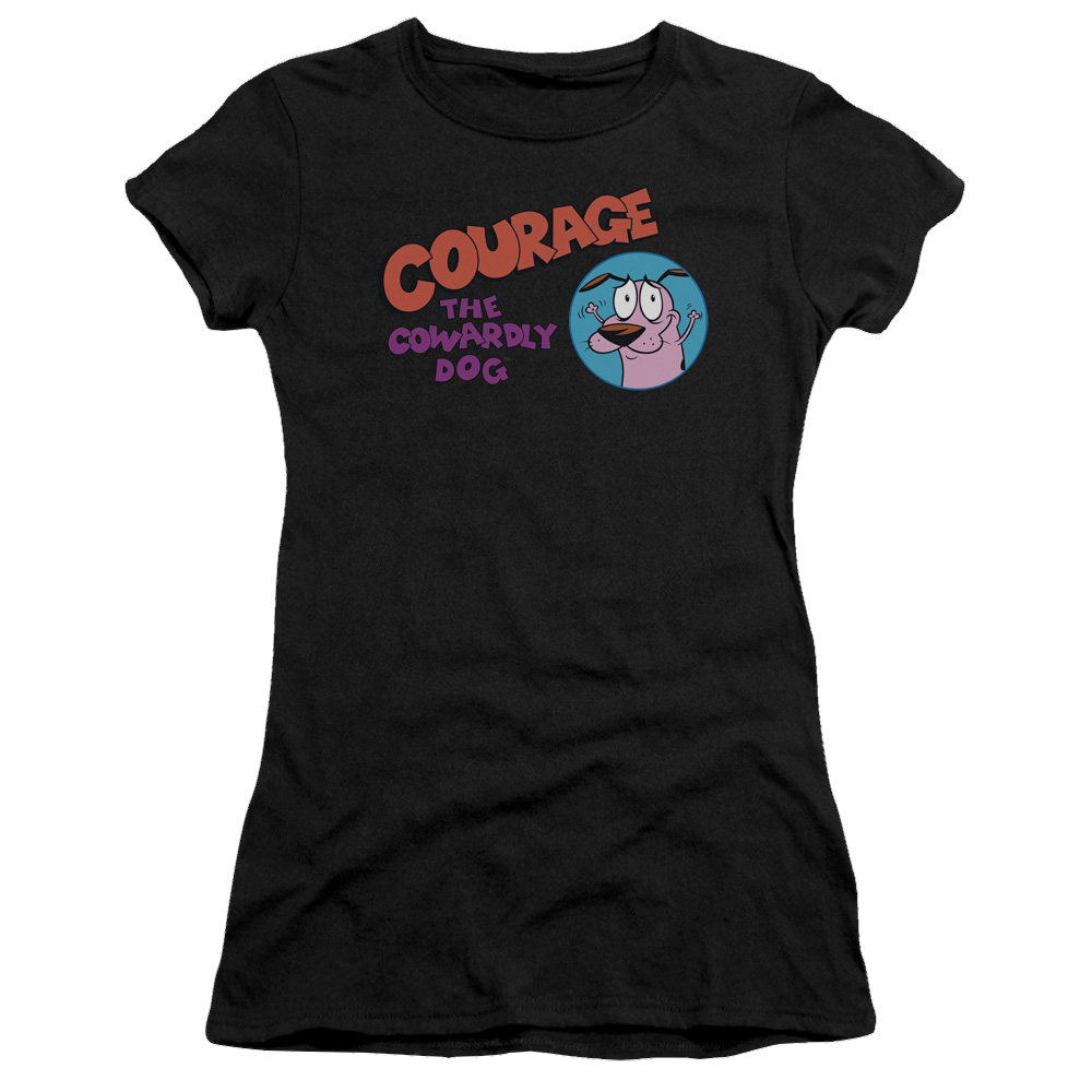 Courage The Cowardly Dog Courage Logo - Juniors T-Shirt Juniors T-Shirt Courage the Cowardly Dog   