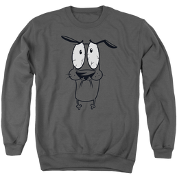 Courage The Cowardly Dog Scared - Men's Crewneck Sweatshirt Men's Crewneck Sweatshirt Courage the Cowardly Dog   