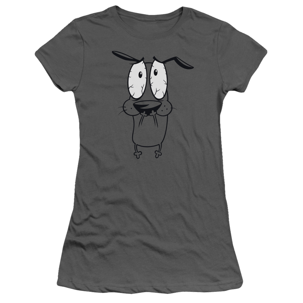 Courage The Cowardly Dog Scared - Juniors T-Shirt Juniors T-Shirt Courage the Cowardly Dog   