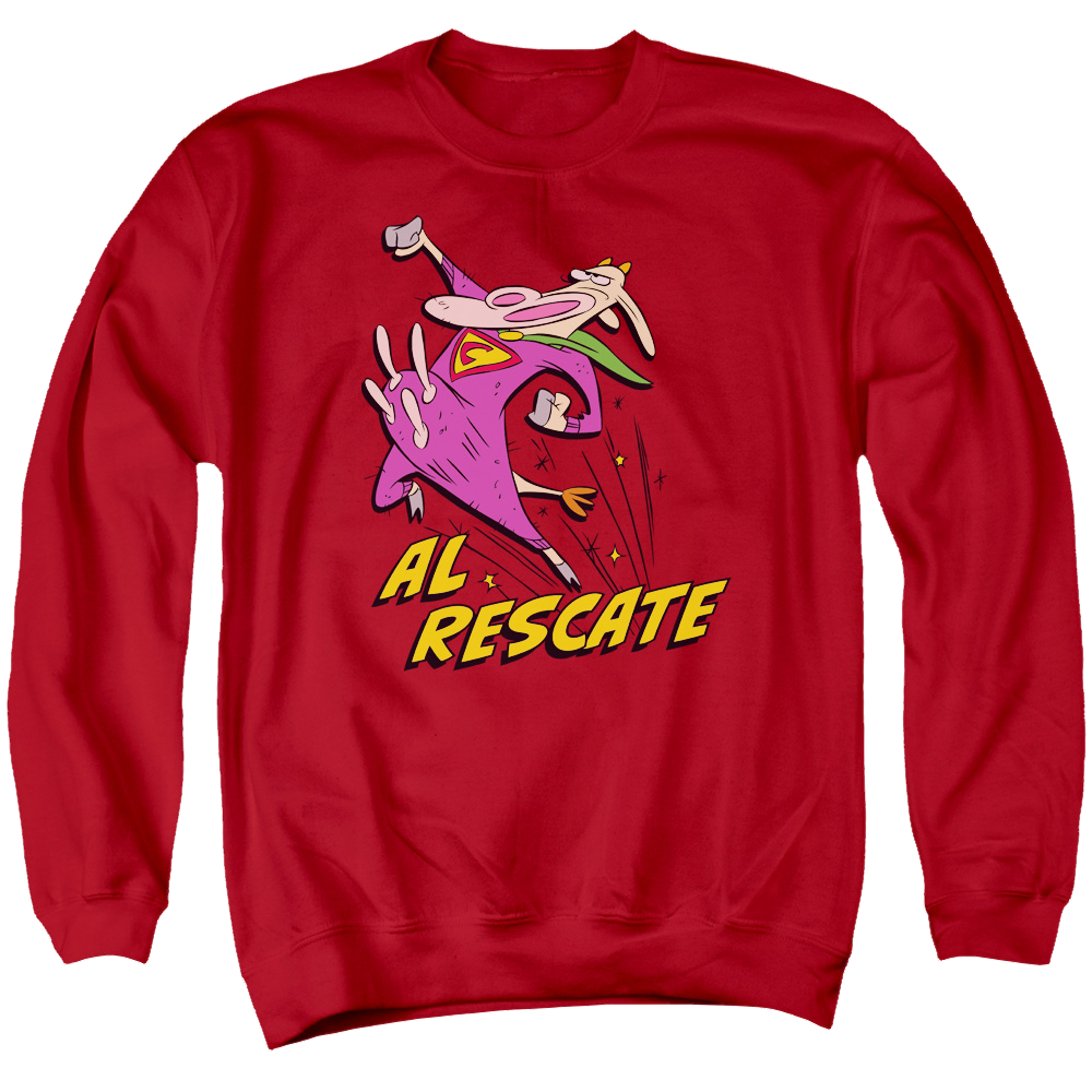 Cow and Chicken Al Rescate - Men's Crewneck Sweatshirt Men's Crewneck Sweatshirt Cow and Chicken   