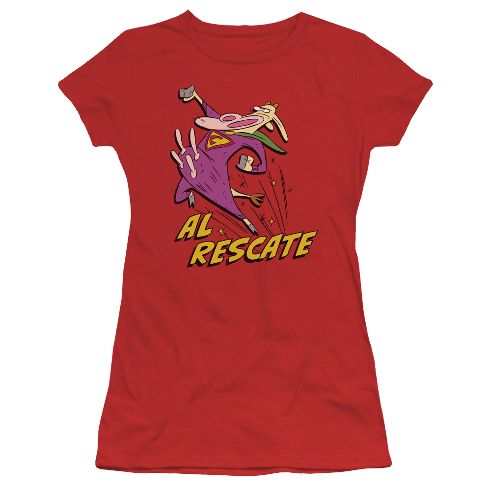Cow and Chicken Al Rescate - Juniors T-Shirt Juniors T-Shirt Cow and Chicken   