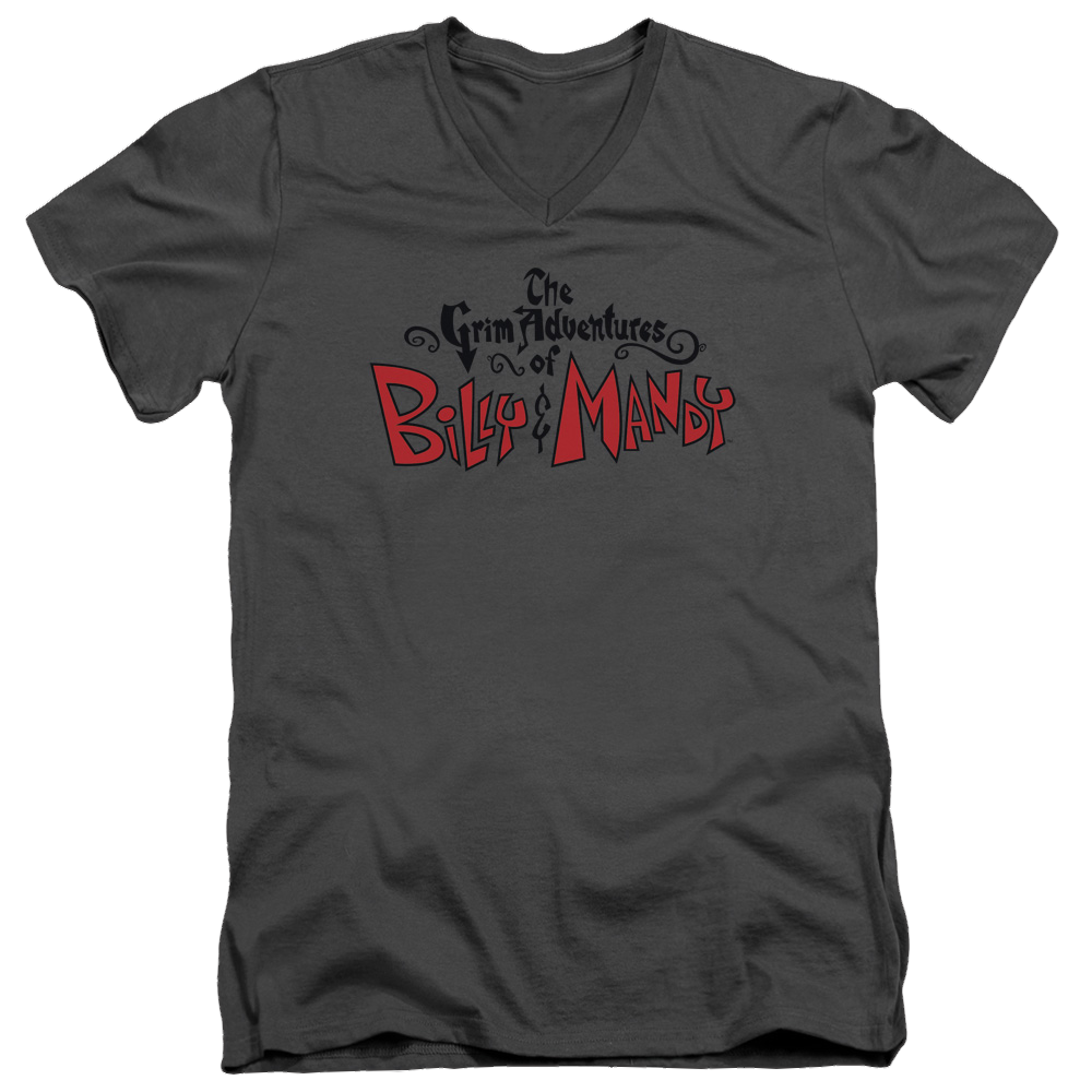Grim Adventures of Billy & Mandy, The Grim  Logo - Men's V-Neck T-Shirt Men's V-Neck T-Shirt The Grim Adventures of Billy & Mandy   