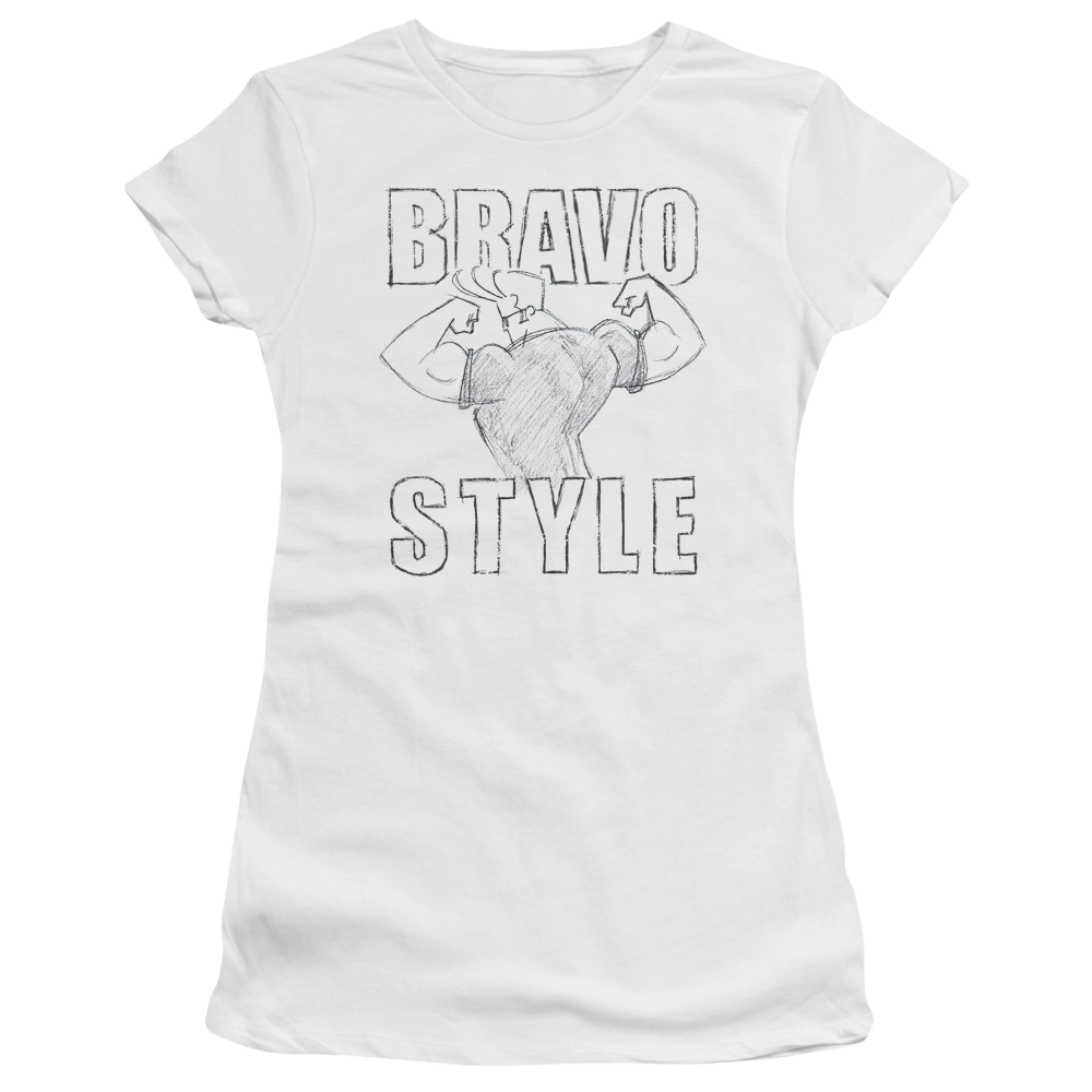 Johnny Bravo Bravo Style Juniors T-Shirt Juniors T-Shirt Johnny Bravo   