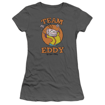 Charcoal juniors t-shirt with Ed, Edd n Eddy Team Eddy graphic