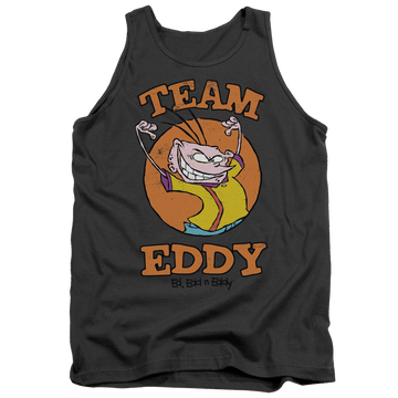 Charcoal men's tank with Ed, Edd n Eddy Team Eddy graphic