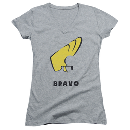 Johnny Bravo Johnny Hair Juniors V-Neck T-Shirt Juniors V-Neck T-Shirt Johnny Bravo   