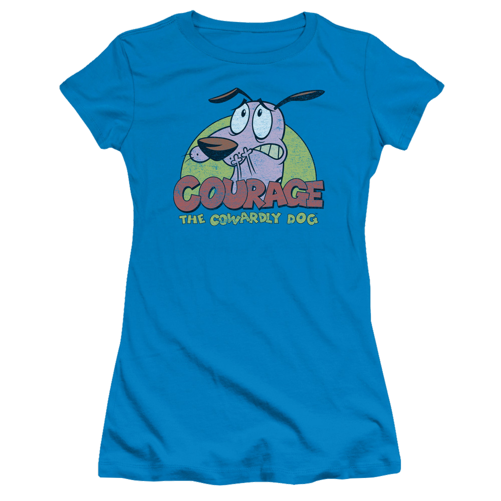 Courage The Cowardly Dog Colorful Courage - Juniors T-Shirt Juniors T-Shirt Courage the Cowardly Dog   