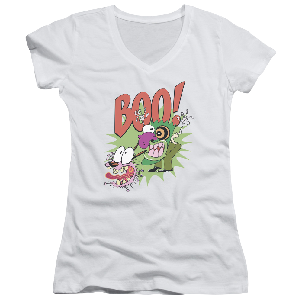 Courage The Cowardly Dog Stupid Dog - Juniors V-Neck T-Shirt Juniors V-Neck T-Shirt Courage the Cowardly Dog   
