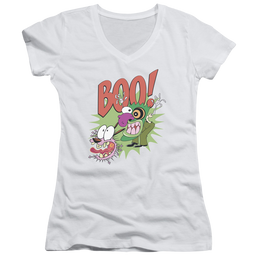 Courage The Cowardly Dog Stupid Dog - Juniors V-Neck T-Shirt Juniors V-Neck T-Shirt Courage the Cowardly Dog   
