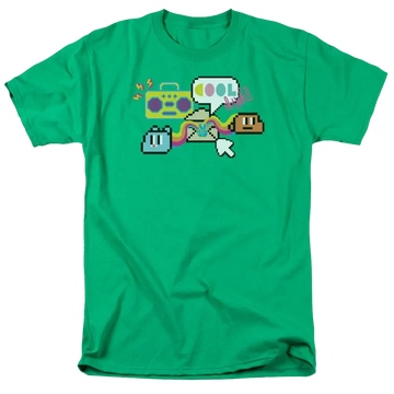 Kelly green men's regular fit t-shirt with The Amazing World of Gumball Cool Oh Yeah graphic