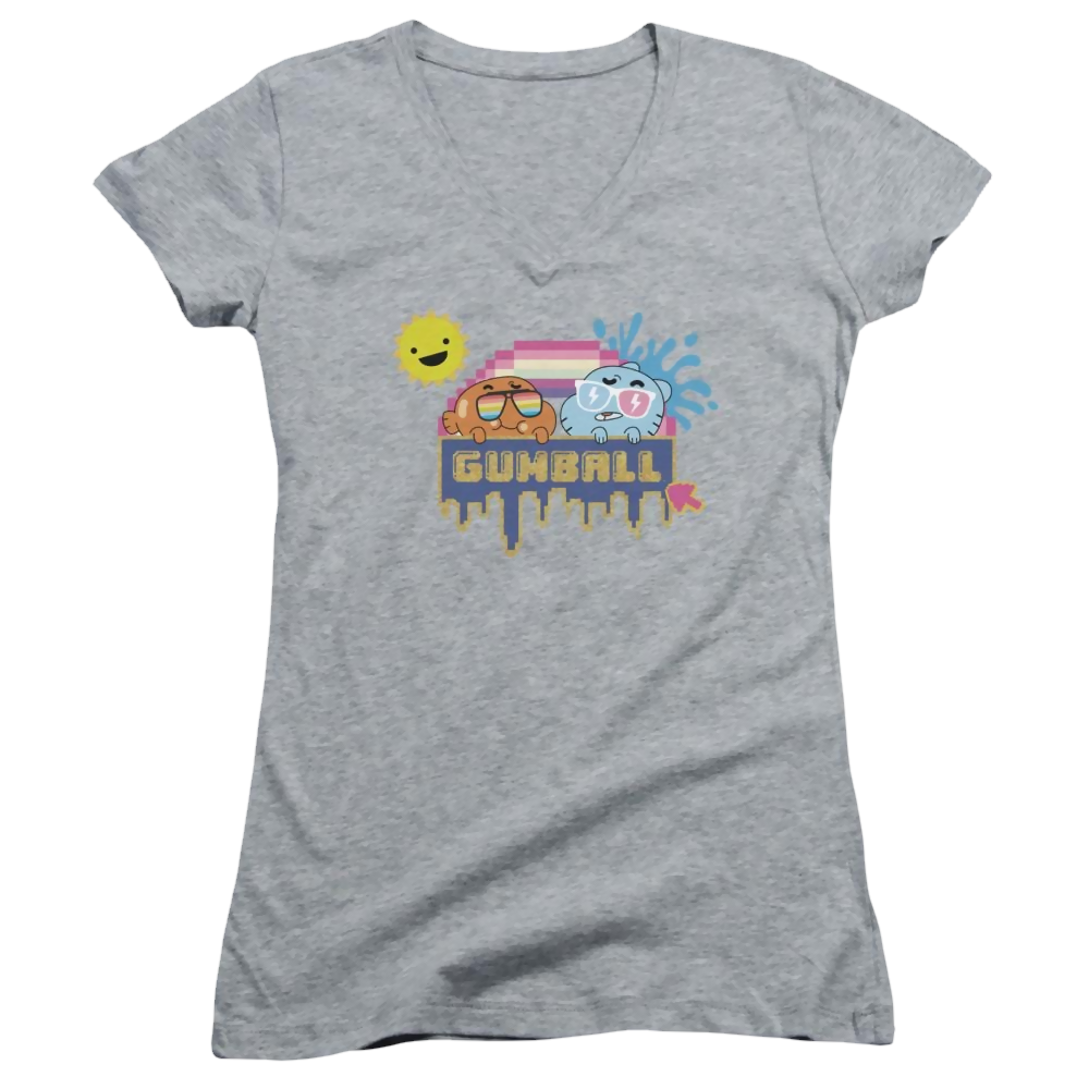 The Amazing World Of Gumball Sunshine Juniors V-Neck T-Shirt Juniors V-Neck T-Shirt The Amazing World Of Gumball   