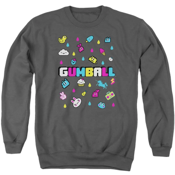 The Amazing World Of Gumball Fun Drops Men's Crewneck Sweatshirt The Amazing World Of Gumball