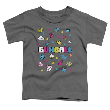 Charcoal toddler t-shirt with The Amazing World of Gumball Fun Drops graphic