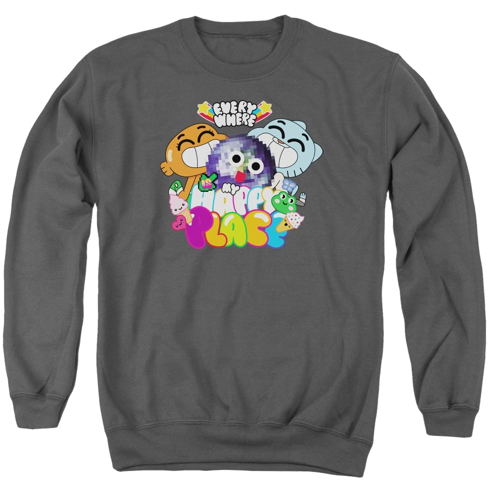 The Amazing World Of Gumball Happy Place Men's Crewneck Sweatshirt Men's Crewneck Sweatshirt The Amazing World Of Gumball   