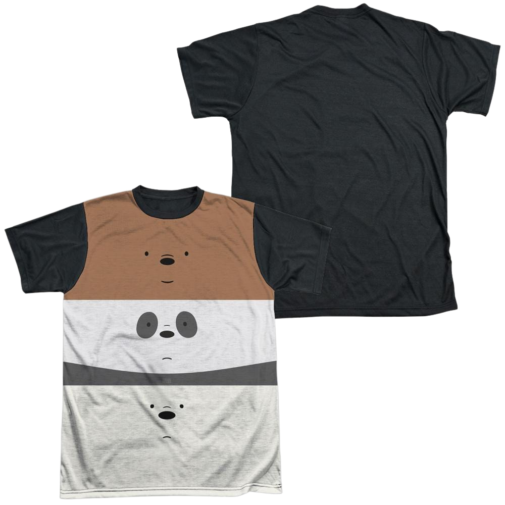 We Bare Bears Stack Men's Black Back T-Shirt Men's Black Back T-Shirt We Bare Bears   