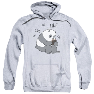 Athletic heather pullover hoodie with We Bare Bears Like Like graphic