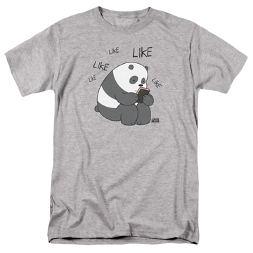 Athletic heather men's regular fit t-shirt with We Bare Bears Like Like graphic