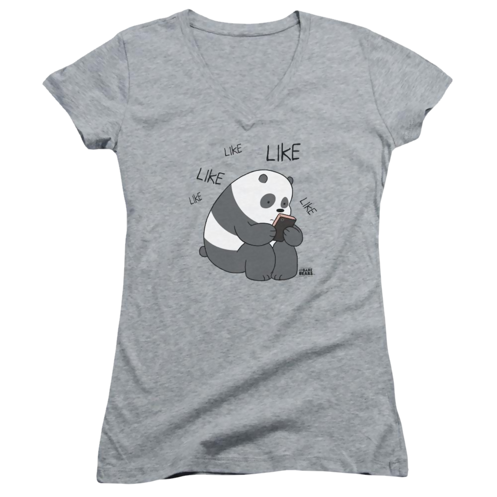 We Bare Bears Like Like Like Juniors V-Neck T-Shirt Juniors V-Neck T-Shirt We Bare Bears   