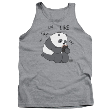 Athletic heather men's tank with We Bare Bears Like Like graphic