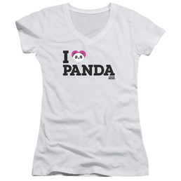 We Bare Bears Heart Panda Juniors V-Neck T-Shirt Juniors V-Neck T-Shirt We Bare Bears   
