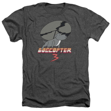 Charcoal men's heather t-shirt with Steven Universe Dogcopter 3 graphic