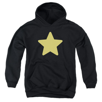 Black youth hoodie for ages 8 to 12 with Steven Universe Greg Star graphic