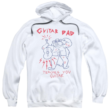 White pullover hoodie with Steven Universe Guitar Dad graphic