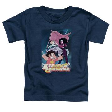 Navy toddler t-shirt with Steven Universe Crystal Gem Flag graphic