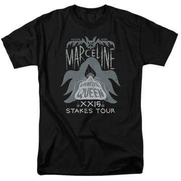 Black men's regular fit t-shirt with Adventure Time Marceline Concert graphic