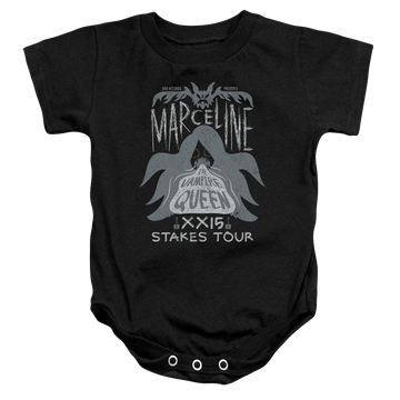 Black baby bodysuit with Adventure Time Marceline Concert graphic