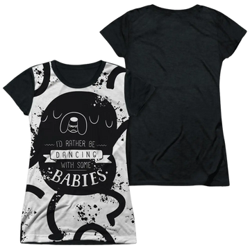 Adventure Time Dancing With Babies - Juniors Black Back T-Shirt Adventure Time