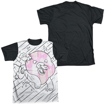 Steven Universe Stev And Lion men's black back t-shirt
