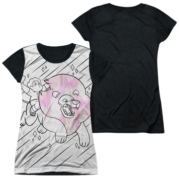 Steven Universe Stev And Lion juniors black back t-shirt