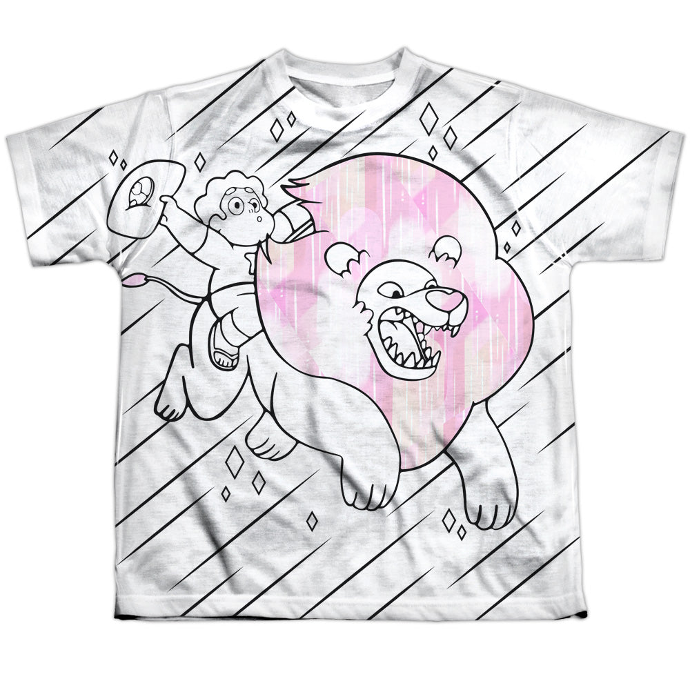 Steven Universe Stev And Lion - Youth All-Over Print T-Shirt Youth All-Over Print T-Shirt (Ages 8-12) Steven Universe   