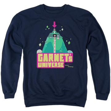 Navy men's crewneck sweatshirt with Steven Universe Garnets Universe graphic