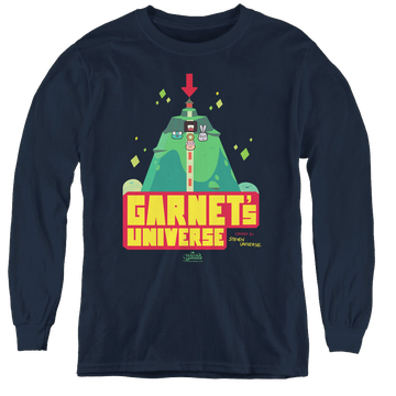 Navy youth long sleeve t-shirt with Steven Universe Garnets Universe graphic