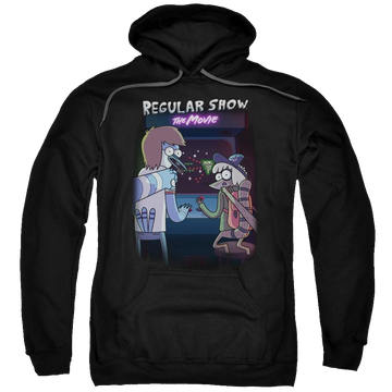 Black pullover hoodie with Regular Show Rs The Movie graphic