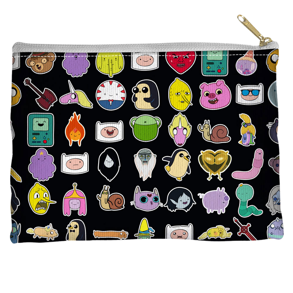 Adventure Time - Stickers Straight Bottom Pouch Straight Bottom Accessory Pouches Adventure Time   
