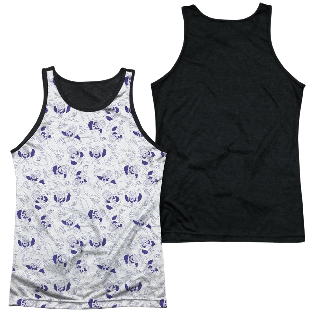 Powerpuff Girls Mojo Jojo Pattern Men's Black Back Tank Men's Black Back Tank Powerpuff Girls   