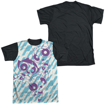 Powerpuff Girls Purple Pattern men's black back t-shirt