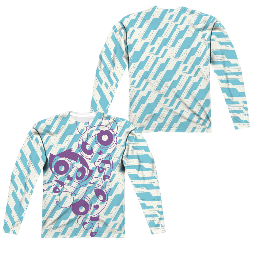 Powerpuff Girls Purple Pattern Men's All-Over Print Long Sleeve T-Shirt Men's All-Over Print Long Sleeve Powerpuff Girls   