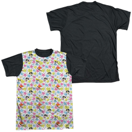 Powerpuff Girls Powerpuff Pattern Men's Black Back T-Shirt Men's Black Back T-Shirt Powerpuff Girls   
