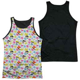 Powerpuff Girls Powerpuff Pattern Men's Black Back Tank Men's Black Back Tank Powerpuff Girls   