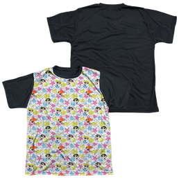 Powerpuff Girls Powerpuff Pattern - Youth Black Back T-Shirt Youth Black Back T-Shirt (Ages 8-12) Powerpuff Girls   