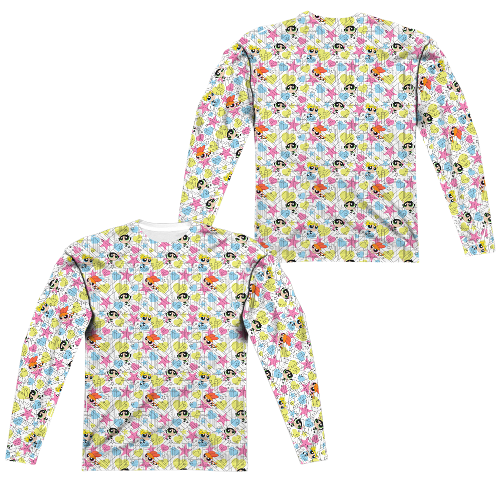 Powerpuff Girls Powerpuff Pattern Men's All-Over Print Long Sleeve T-Shirt Men's All-Over Print Long Sleeve Powerpuff Girls   