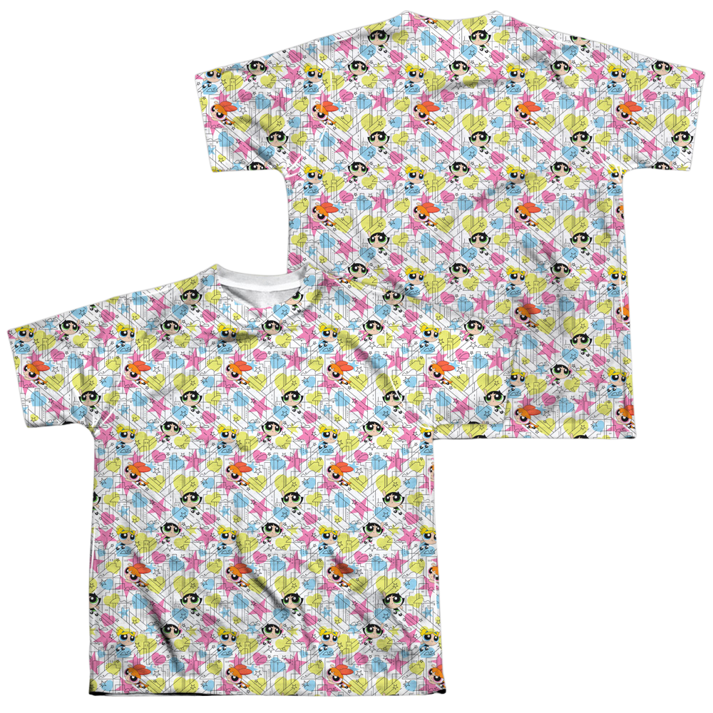 Powerpuff Girls Powerpuff Pattern - Youth All-Over Print T-Shirt Youth All-Over Print T-Shirt (Ages 8-12) Powerpuff Girls   